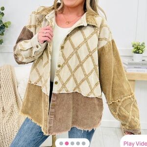 Oil & Hali Golden Glow Women's Patchwork Jacket NWOT